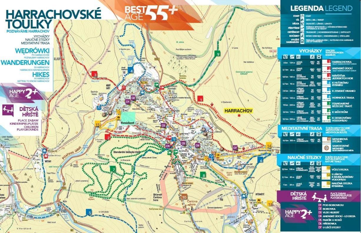 Resident A001 - Bezbarierovy Idealni Pro Rodiny S Detmi, V Tesne Blizkosti Anenskeho Udoli, Bobove Drahy, Arealu, Skoly, Free Parking, Free Wifi, Vyhled Do Zahrady S Posezenim Na Terase, Detske Hriste V Arealu דירה